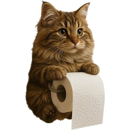 Sød Kat Toiletrulleholder - Bedårende Vægmonteret Badeværelsestissue Dispenser med Kattedesign til Boligindretning