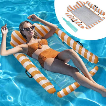 Ilmapatja-keinulauta, kelluva keinulauta, 4-in-1 ilmapatja, vesikeinulauta, kelluva uima-allas-tuoli, kannettava kelluva uima-allas-lepotuoli, P