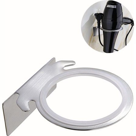 ING Hårfön väggfäste - väggmonterad, ingen borrning krävs