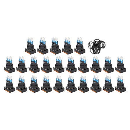 25 stk trykknappbryter med kontrolllys elektrisk trykkbryter for industrielt utstyr AC DC 12V