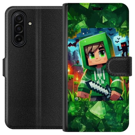 Kompatibelt Lommeboketui til Samsung Samsung Galaxy A17 5G Minecraft gamer gutt grønn hettegenser piksel eventyr gutt sverd Minecraft kunstdesign
