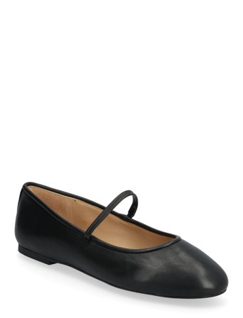 Jayna Nappa Leather Mary Jane Flat Black Lauren Ralph Lauren