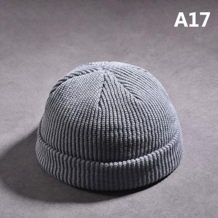 Hip Hop Beanie Stickad Solid Winter Warm Hats För Kvinnor Och Män