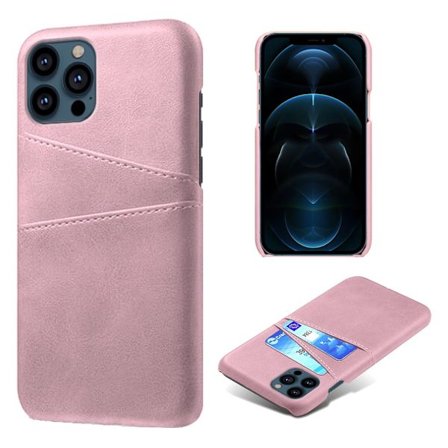 Nahkainen korttikotelo iPhone 13 Pro Max - Vaaleanpunainen