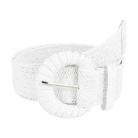 Stråtaljebælte Retro Boheme Bredt Håndlavet Spænde Sommer Dame Bukser Kjole Bælte Taljebånd Daglig Brug hvid