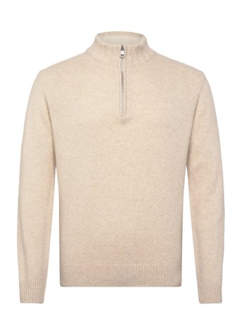 Oscar Jacobson Paul Half Zip - Beige - M