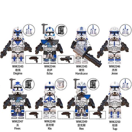 Star Wars-Dogma Echo Kix Hardcase Jesse TuP Rex byggeklods legetøj minifigurer Klods Dukke 8 stk.