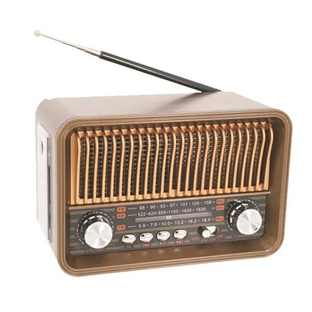 -Vintage HR-29BT Brun Radio, Ny, 24H Forsendelse, Bærbar FM AM SW Radio, Multibånds Vintage Radio, Bluetooth Trådløs Højttaler med LED Lommelygte