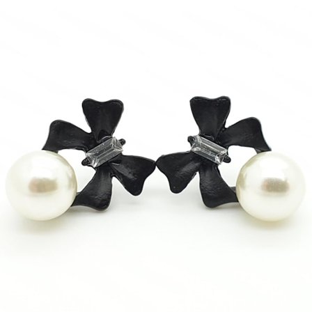 Bowknot örhänge med pärlemor stud