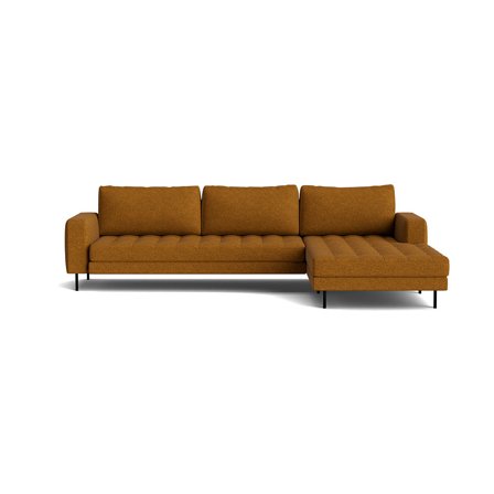 Rouge XL Chaiselongue-Sofa, rechts in Monza Karamel, unifarben, minimalistisches Design, hoher Komfort, modernes Ecksofa, Wohnzimmer, 89cm.
