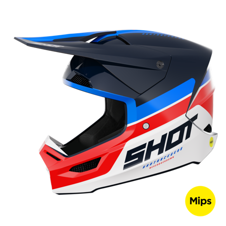 Casque Cross Shot Race Mips Iron Bleu/Rouge S