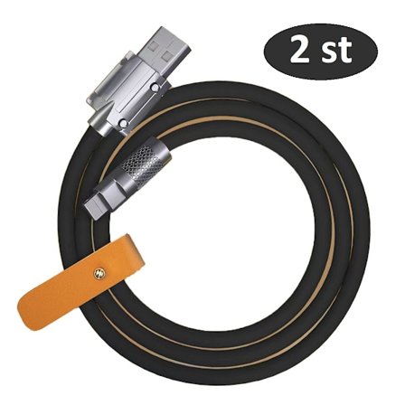 2st 2m120W snabb iphone USB laddare svart