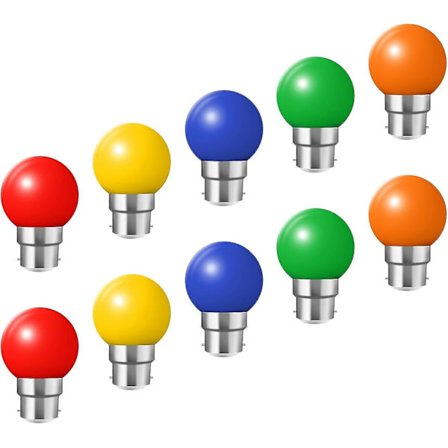 B22 Bajonet Pærer - 10 Pak Festoon LED Pære 2w (20w Equivalent), Farverige Energibesparende Pærer [jl]