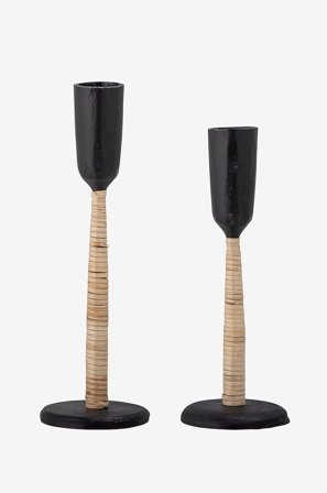 Bloomingville - Lysestage Kesha, sæt med 2 - Sort - Lysestager & lanterner - Fra Homeroom