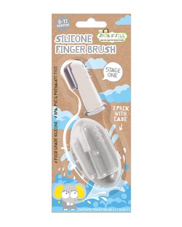 Jack n' Jill Silicone Finger Brush 2-pak, Medicin & Pleje, Tandpleje Til Børn, Børnetandbørster
