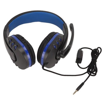 3,5 mm Gaming Headset med Mikrofon Trådkontroll Justerbar Volym En Knapp Ljudlös PC Datorhörlurar