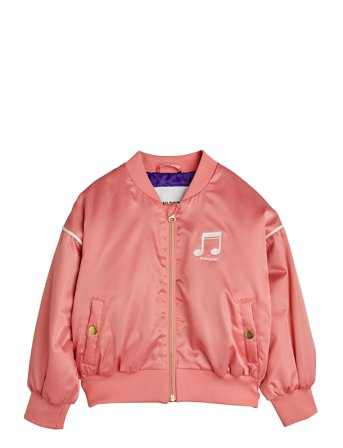 Note Chenille Satin Baseball Jacket Pink Mini Rodini