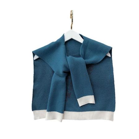 Höstfjäril Kort stickning Poncho dekorativ duk Blue Lady