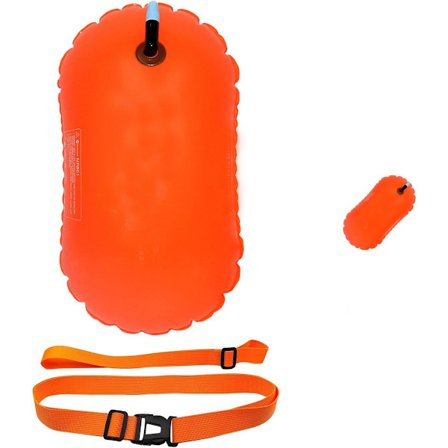 Svømmebøje, Svømmebøje til Svømning i Åbent Vand, Svømning i Åbent Vand, Svømmebælte og Bøje til Åbent Vand, Orange, 40x20x18cm