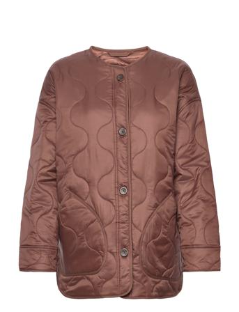 Anf Womens Outerwear Quiltet Jakke Brun Abercrombie & Fitch
