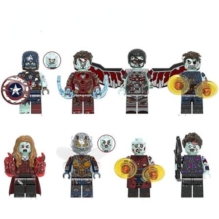 Zombien versio Avengers Super British Iron Man Falcon Dr. Qi -minifiguurien rakennuspalikoista
