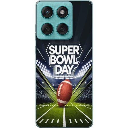 Yhteensopiva Puhelinkuori Motorola Edge 60 Fusion Super Bowl Day juliste, jossa amerikkalainen jalkapallo valaistuksella varustetulla areenalla dramaa