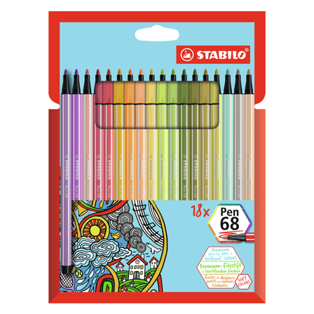 Stabilo Pen 68 18-pakning Trend