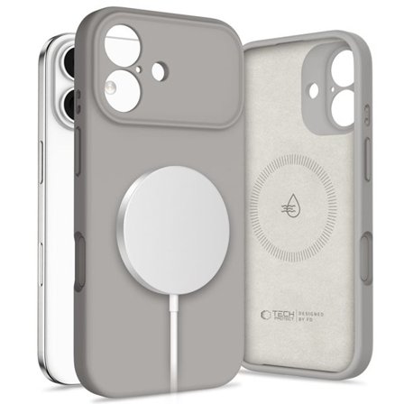 Tech-Protect MagSafe-etui i silikon for iPhone 17 - grå