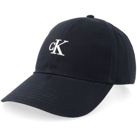 Calvin Klein - Svart unconstructed Keps - Monogram Embroidery Baseball Cap Black Dad Cap @ Hatstore