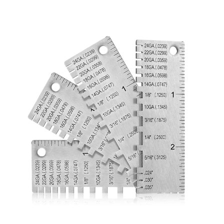 4 stk sveisetykkelsesmålertråd, rustfritt stål, metalltykkelsesverktøy
