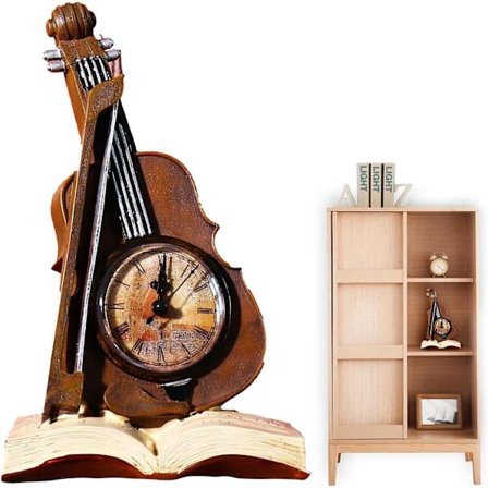 Falska böcker för dekoration | Retro klockor för vardagsrum - Estetisk 3D fiol