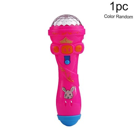Led-ljus blinkande projektionsmikrofon ficklampa form barn leksak
