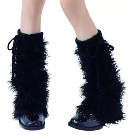 Faux Fur Benvarmere til Kvinder og Piger - Fluffy Varme Strikkede Støvlebetræk, Fuzzy Støvlemanchetter & Ærmer til Stilfuld Vinterlagdeling