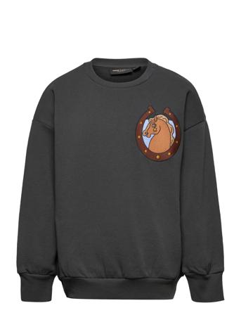 Horses Emb Sweatshirt Sweat-shirt Genser Grå Mini Rodini