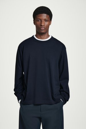 COS Homme T-Shirt Décontracté À Manches Longues En Jersey in Bleu