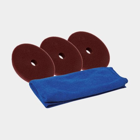 Påfyllnadskit för polermaskin, med mikrofiberdukar + 3 x trissor