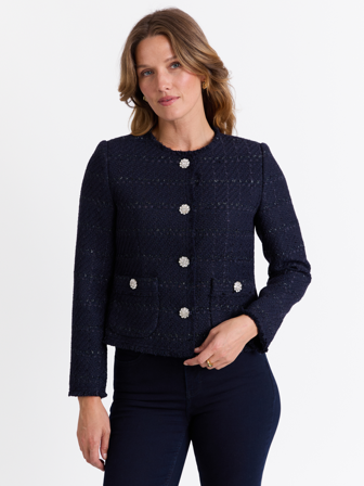 MATCH - Karine jakke - Marie Philippe - Str. 40 - Dame - Blazere - Blå - 100% polyester - resirkulert