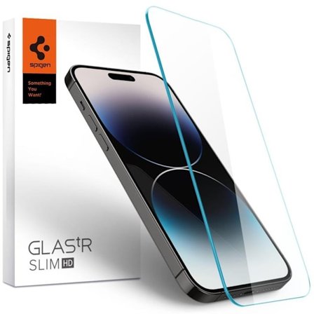 Spigen iPhone 14 Pro Hærdet Glas Skærmbeskytter Glas.Tr Slim