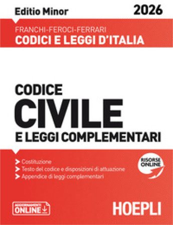 Codice civile e leggi complementari. Editio Minor 2026. Nuova ediz. Luigi Franchi