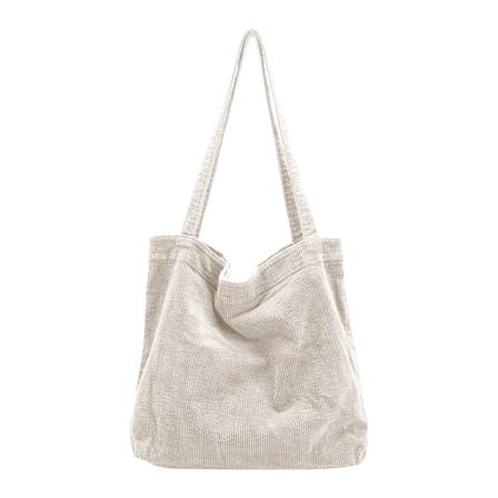 Kvinnors Corduroy Tote Bag, Casual Handväskor Stor Kapacitet Axel
