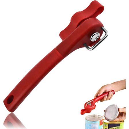 Manuel dåseåbner med flaskeåbner, rustfrit stål, sikker madberøring, fri for dåsemad