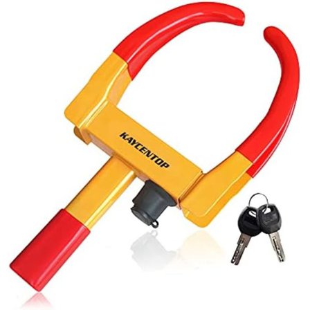 KAYCENTOP Hjulklampe Lås Universal Sikkerheds Dæklås Tyverisikring Låseanordninger Justerbar Længde Passer Til De Fleste Køretøjer Til Trailer SUV Båd