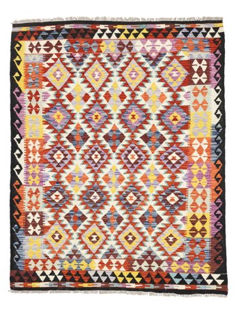 Kilim Afghan Old Style Rug 158X201 Dark Red/Red Wool, Afghanistan