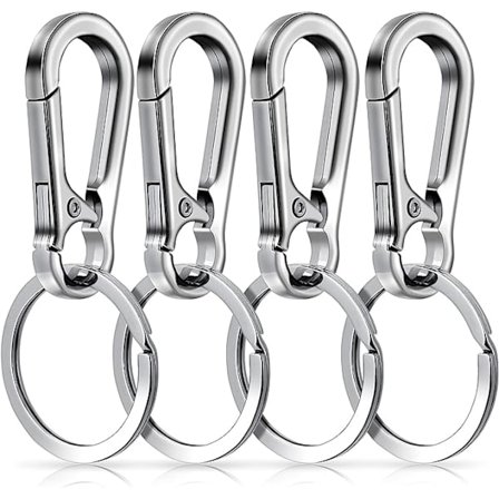 Metall nøkkelring, karabinkrok, kjede, krok, arrangør, unisex, 4 stk