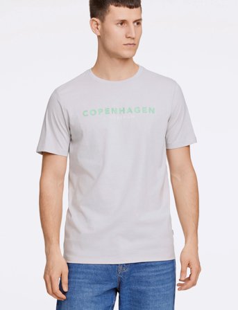 Lindbergh Copenhagen Print Tee S/S - Grey - S