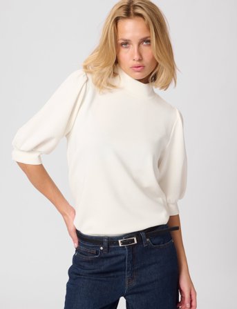 My Essential Wardrobe 21 The Puff Blouse - White - L
