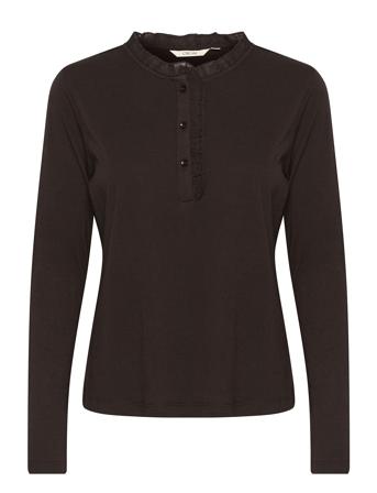 Crnaia Flounce Blouse Cream Black
