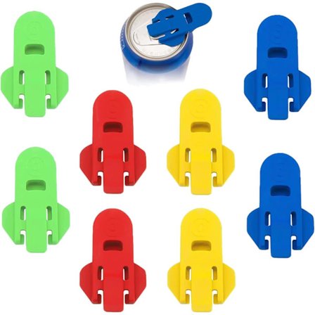 8 stk. manuell boksåpner ølboksbeskytter drikkeboksdeksel brusboksidentifikator egnet for forskjellige typer bokser