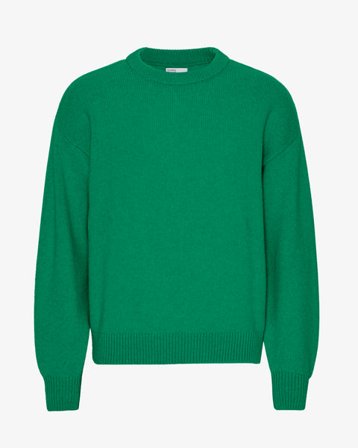 Oversized Merino Wool Crew - Kelly Green