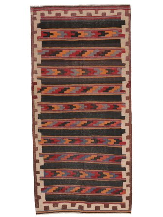 Orientalischer Afghan Vintage Kelim Teppich 165X343 Dunkelrot/Schwarz Wolle, Afghanistan